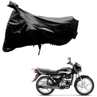                       AutoRetail Perfect Fit Two Wheeler Polyster Cover for Hero Splendor Plus (Mirror Pocket, Black Color)                                              