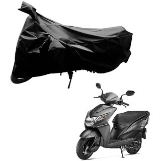                       AutoRetail Custom Made Two Wheeler Polyster Cover for Honda  Dio (Mirror Pocket, Black Color)                                              
