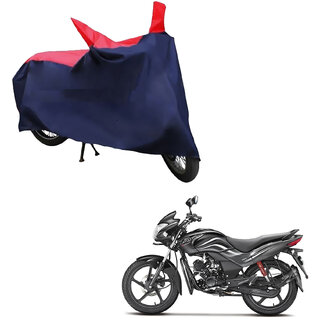                       AutoRetail Custom Made Two Wheeler Polyster Cover for Hero Passion Pro (Mirror Pocket, Red and Blue Color)                                              