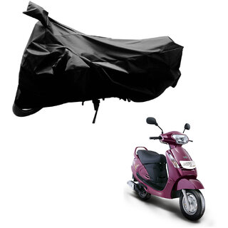                       AutoRetail Custom Made Two Wheeler Polyster Cover for Mahindra Kine (Mirror Pocket, Black Color)                                              