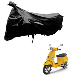                       AutoRetail Custom Made Two Wheeler Polyster Cover for Piaggio Vespa SXL 150 (Mirror Pocket, Black Color)                                              