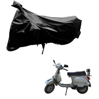                       AutoRetail Perfect Fit Two Wheeler Polyster Cover for LML Select 4 KS (Mirror Pocket, Black Color)                                              