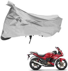 AutoRetail Water Resistant Two Wheeler Polyster Cover for Hero Karizma (Mirror Pocket, Silver Color)