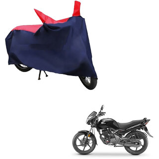                       AutoRetail Custom Made Two Wheeler Polyster Cover for Honda CB Unicorn (Mirror Pocket, Red and Blue Color)                                              
