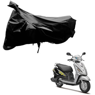                       AutoRetail Custom Made Two Wheeler Polyster Cover for Suzuki Access Swish (Mirror Pocket, Black Color)                                              