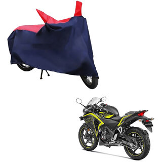                       AutoRetail Custom Made Two Wheeler Polyster Cover for Honda CBR 250R (Mirror Pocket, Red and Blue Color)                                              