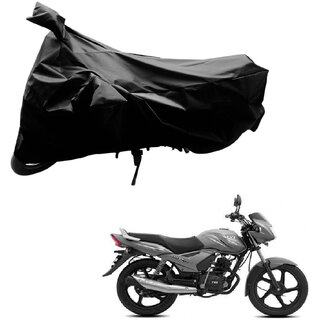                       AutoRetail Custom Made Two Wheeler Polyster Cover for TVS Star City (Mirror Pocket, Black Color)                                              