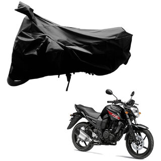                       AutoRetail Custom Made Two Wheeler Polyster Cover for Yamaha Fz 16 (Mirror Pocket, Black Color)                                              