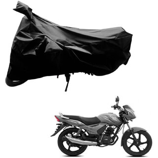                       AutoRetail Perfect Fit Two Wheeler Polyster Cover for TVS Star City (Mirror Pocket, Black Color)                                              
