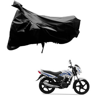                       AutoRetail Perfect Fit Two Wheeler Polyster Cover for TVS Star Sport (Mirror Pocket, Black Color)                                              