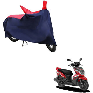                       AutoRetail Perfect Fit Two Wheeler Polyster Cover for Yamaha Ray (Mirror Pocket, Red and Blue Color)                                              