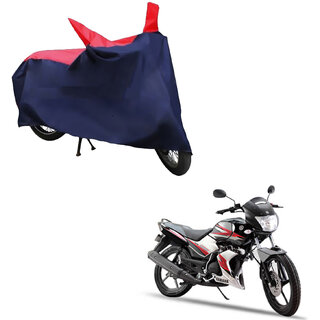                       AutoRetail Perfect Fit Two Wheeler Polyster Cover for Yamaha SS 125 (Mirror Pocket, Red and Blue Color)                                              