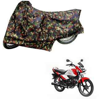                       AutoRetail Perfect Fit Two Wheeler Polyster Cover for Hero Splendor I Smart (Mirror Pocket, Jungle Color)                                              