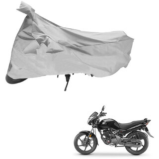                       AutoRetail Perfect Fit Two Wheeler Polyster Cover for Honda CB Unicorn (Mirror Pocket, Grey Color)                                              