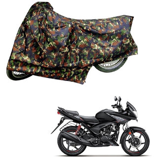                       AutoRetail Perfect Fit Two Wheeler Polyster Cover for Hero Ignitor (Mirror Pocket, Jungle Color)                                              