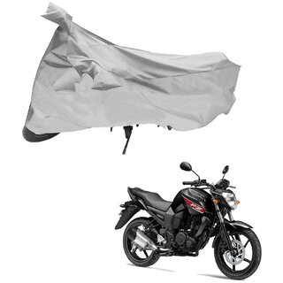                       AutoRetail Perfect Fit Two Wheeler Polyster Cover for Yamaha Fz 16 (Mirror Pocket, Grey Color)                                              