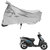 AutoRetail Perfect Fit Two Wheeler Polyster Cover for TVS Wego (Mirror Pocket, Grey Color)