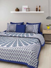 Luxmi Attractive Jaipuri Design Double Bed sheets with 2 pillow covers-Multicolor