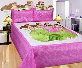 Luxmi Attractive Jaipuri Design Double Bed sheets with 2 pillow covers-Multicolor