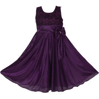 Buy Clobay purple satin long frock for girls Online 579 from