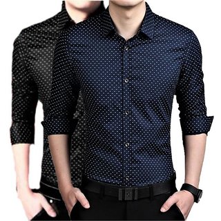 Buy 29K Pack Of 2 Dotted Shirts For Men Online @ ₹859 from ShopClues