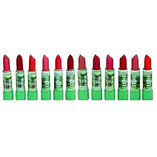                      ADS Green Tea Extract Multicolour Lipstick Set Of 12                                              