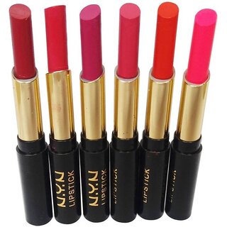 NYN Moisturzing Matte  Shiny Rich Col Lipstick Pack Of 6  (APPP-D)