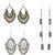 Minha Best combo of fashion oxidised earring combo set pair of 3 for Women and girls