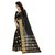 SOFTIEONS E-COMMERCE Sarees Solid Golden And Black  Coloured Cotton Silk Fashion Party Wear Women's Saree/Sari With Blouse Piece.