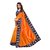 SOFTIEONS E-COMMERCE Sarees Solid Orange And Blue  Coloured Satin Fashion Party Wear Women's Saree/Sari With Blouse Piece.
