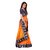 SOFTIEONS E-COMMERCE Sarees Solid Orange And Blue  Coloured Satin Fashion Party Wear Women's Saree/Sari With Blouse Piece.