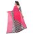 SOFTIEONS E-COMMERCE Sarees Floral Print Pink And Grey  Coloured Georgette Fashion Casual wear Women's Saree/Sari With Blouse Piece.