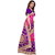 SOFTIEONS E-COMMERCE Sarees Animal Print Pink And Purple  Coloured Khadi Traditional Party Wear Women's Saree/Sari With Blouse Piece.