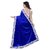 SOFTIEONS E-COMMERCE Sarees Solid Blue And White  Coloured Velvet Fashion Party Wear Women's Saree/Sari With Blouse Piece.