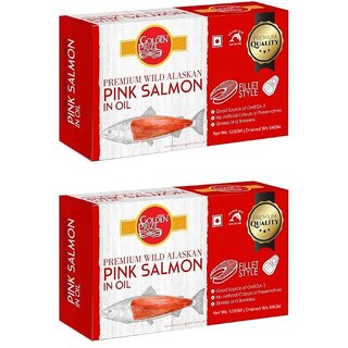 Golden Prize Pink Salmon Fillets in Oil 115Gms Each - Pack of 2 Units