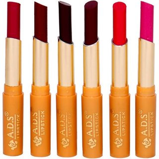                       ADS Durable organic waterproof Non-Smudging lipstick set of 6 multicolor (bba)  (Multicolor)                                              