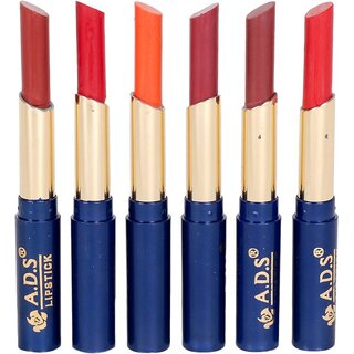                       ADS Waterproof lipstick set of 6 multicolor -(ba)  (Multicolor)                                              