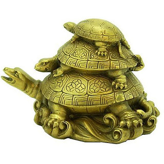 Kesar Zems Vastu Feng Shui Three Tiered Tortoises for Longevity Showpiece - 7.6