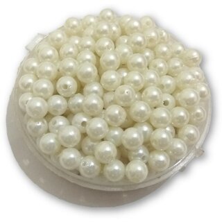 De-Ultimate (Pack Of 500 Gram) 8Mm Plain White Moti Balls Pearls Beads For Jewellery Beading,Decorations,Arts And Crafts