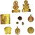Beadworks Metal Gold Plated Shree Kuber Dhan Lakshmi Varsha Yantra (12 x 12 x 3 cm) - Pack Of 10