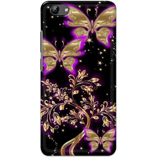 Ezellohub Back Cover For Vivo Y71  butterfly in black background Soft Silicone Printed mobile Cover