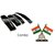 Combo Car Dashboard Indian Flag with Clock + I Pop Black Door Guard
