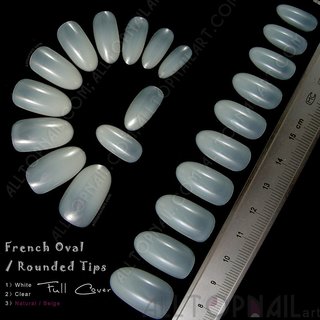 Generic French Oval / Rounded Artificial False 100 Nails With 1 Adoro Professional Studio Nail Glue