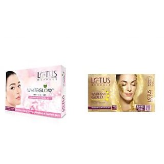 Lotus Herbals Whiteglow Insta Glow Fairness Facial kit with gold facial kit
