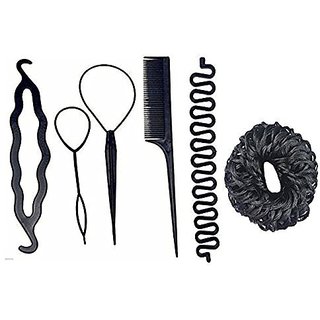 Buy Gulzar Hair Accessories Juda Bands, Braids Tools, Comb, Bun Maker For  Girls (Combo of 6 Tools) Online @ ₹299 from ShopClues