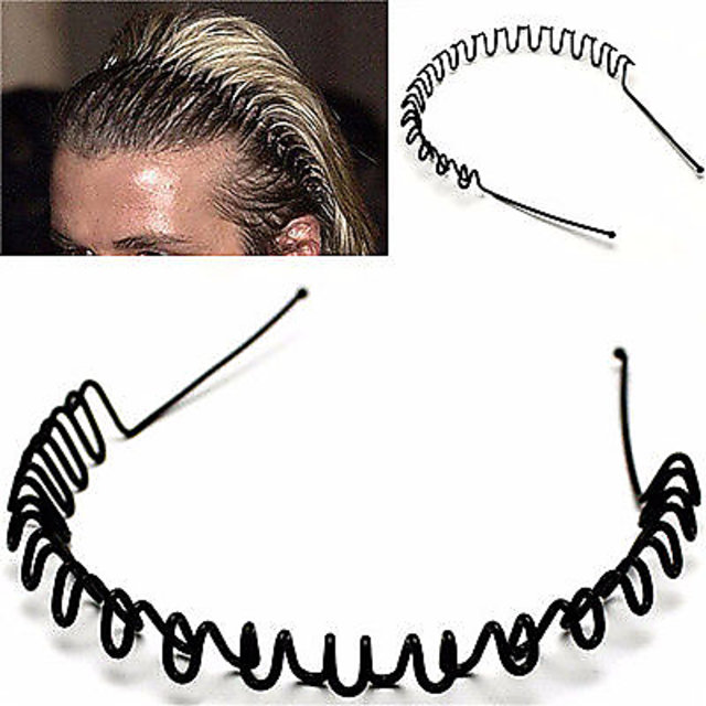 Buy New Style Tweak Unisex Black Zigzag Wavy Metal Black Hairband