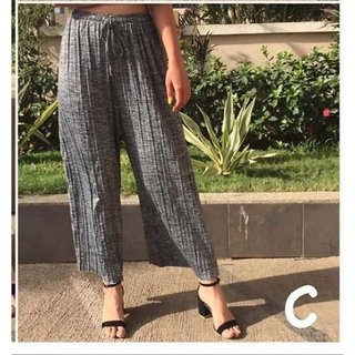 Grey colour palazzo pants clearance