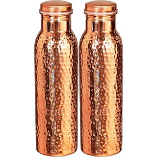 Hammered (Dotted ) Copper Water Bottle 900ml Each