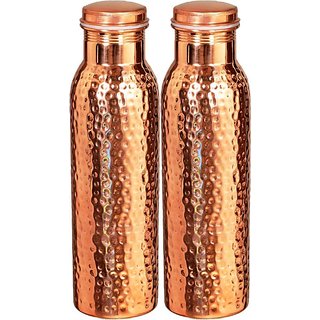 Hammered (Dotted ) Copper Water Bottle 900ml Each