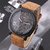 Curren Round Dail Khaki Leather StrapMens Quartz Watch For Men